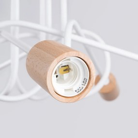 Φωτιστικό οροφής EMBER 5 λευκό,χάλυβας/ξύλο/5xmax 15W LED