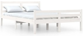 vidaXL Πλαίσιο Κρεβατιού Λευκό 140 x 200 εκ. από Μασίφ Ξύλο