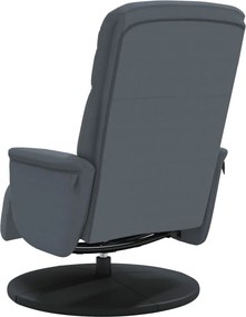 vidaXL Πολυθρόνα Relax Σκούρο Γκρι Βελούδινη με Υποπόδιο
