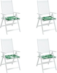 vidaXL Μαξιλάρια Καρέκλας 4 τεμ. Σχέδιο Φύλλων 40x40x3 εκ. Υφασμάτινα
