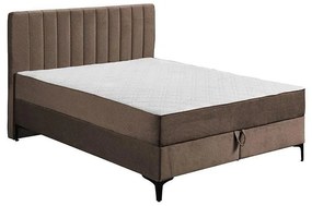 Double Bed Due Line with Storage space Brown 165x209x115 cm