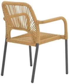 Καρέκλα - Πολυθρόνα αλουμινίου Norture στοιβαζόμενη ανθρακί σκελετός-φυσικό rattan 57x63x82 εκ. 57x63x82 εκ.