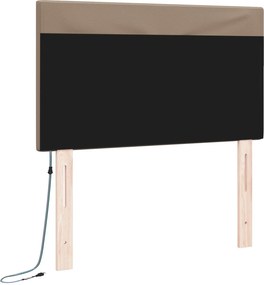 vidaXL LED κεφαλάρι Καπουτσίνο 90 cm Τεχνητό Δέρμα