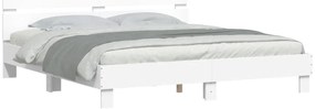 vidaXL Πλαίσιο Κρεβατιού με Κεφαλάρι/LED Λευκό 180x200 εκ