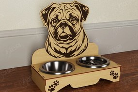 Intra απο ξύλο plywood Χρώμα wenge 3mm-4mm πάχος - Βάση μπολ τροφής για σκύλους | Θήκη για μπολ φαγητού Δίασταση 30x20 cm INTRAFABR-68460111