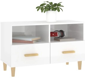vidaXL Έπιπλο Τηλεόρασης Γυαλ. Λευκό 80x36x50 εκ. Επεξεργασμένο Ξύλο