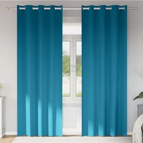 vidaXL Κουρτίνες με κουρτίνες 2 pcs Τιρκουάζ Πολυεστέρας