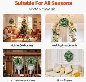 VEVOR Artificial Decorative Wreath 26 in Green Eucalyptus Leaves Year Round