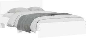 vidaXL Πλαίσιο Κρεβατιού με Κεφαλάρι Λευκό 135 x 190 εκ.