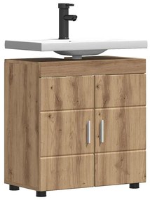 vidaXL Ντουλάπα νιπτήρα μπάνιου με πόρτα artisan δρυς 60 x 34 x 63 εκ
