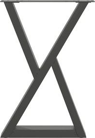 vidaXL Πόδια Τραπεζαρίας 2 τεμ. Ανθρακί 60x(72-73,3) εκ. Ατσάλι