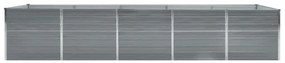 vidaXL Ζαρντινιέρα Υπερυψωμένη Γκρι 400x80x45 εκ. Γαλβαν. Χάλυβας