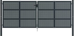 vidaXL Πόρτα Κήπου Ανθρακί 400x125 εκ. Ατσάλι