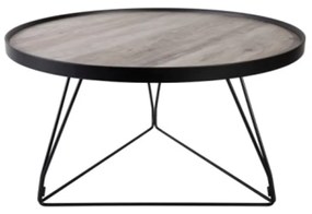 HOOPER COFFEE TABLE TAUPE ΜΑΥΡΟ D70xH41cm 04-0565