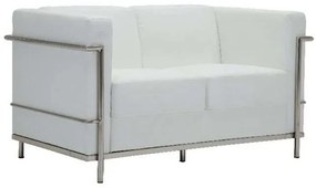 Καναπές Genova Ε947,21 Inox & Pu White Wood, Fabric