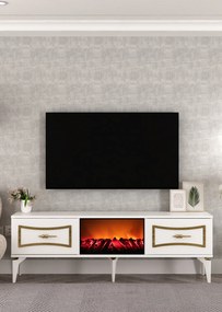 Stewehome Έπιπλο τηλεόρασης με εστία και ντουλάπι 150x30x45 cm