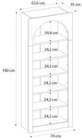 Βιβλιοθήκη Voila Megapap χρώμα λευκό 74x35x180εκ. - GP042-0314,1