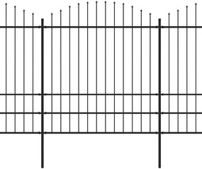 vidaXL Κάγκελα Περίφραξης με Λόγχες Μαύρα (1,75-2) x 13,6 μ. Ατσάλινα