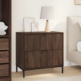 vidaXL Κομοδίνο Καφέ δρυς 63.5 x 36 x 61 εκ Επεξεργασμένο ξύλο