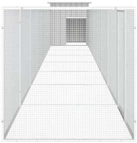 vidaXL Κοτέτσι - Κλουβί Γκρι 800x91x100 εκ. από Γαλβανισμένο Χάλυβα