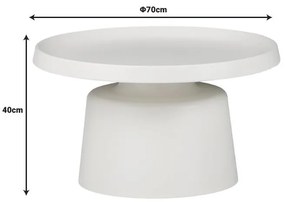 Βοηθητικό τραπέζι Ginoze Inart cappuccino μέταλλο Φ70x40εκ 70x70x40 εκ.