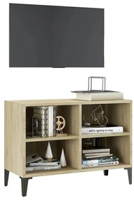 vidaXL Έπιπλο Τηλεόρασης Καπνιστή Δρυς 69,5x30x50 εκ Μεταλλικά Πόδια