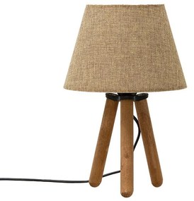 Table lamp PWL-1071 Ε27 beige brown-walnut D22x32cm 22x22x32 εκ.