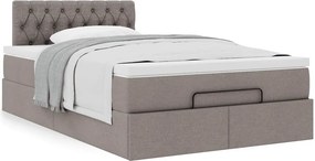 vidaXL Οθωμανικό κρεβάτι με στρώμα Taupe 120x190 cm Ύφασμα