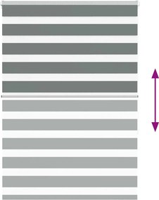 vidaXL Ζέβρα τυφλή Σκούρο Γκρι Πλάτος υφάσματος 90,9 εκ. Πολυεστέρας