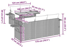 Σετ Καναπέ Κήπου 6 τεμ. Μπεζ Συνθετικό Ρατάν με Μαξιλάρια - Μπεζ