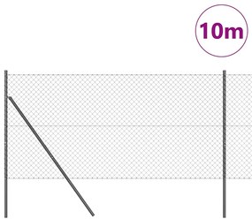 vidaXL Στύλος Περιφράξεων Γκρι 10 x 1,2 μ (40 x 40 mm πλέγμα)