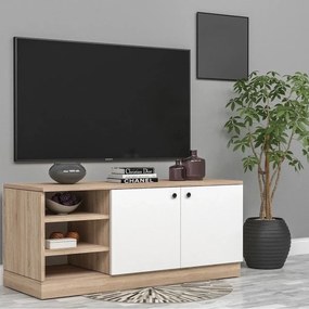 Stewehome Έπιπλο τηλεόρασης με ράφι Λευκό 70x24x10 cm