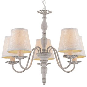Φωτιστικό Οροφής Textile &amp; Crystal DL9505PWB White Metal, Fabric