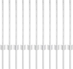 vidaXL Στύλος Περιφράξεων 11 pcs Ασημί 60 cm Ατσάλι