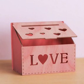 Intra απο ξύλο plywood 3mm-4mm πάχος – Ξύλινο κουτί αγάπης 10x10 cm INTRAVECTRY-MY557031