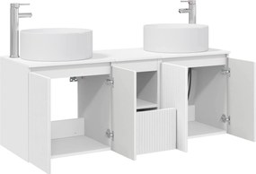 vidaXL Σετ Ντουλαπιών Μπάνιου 3 τμχ. Λευκό 129 x 44,5 x 80 cm