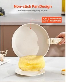 VEVOR 17 Piece Pots and Pans Set Granite Nonstick Kitchen Cookware White