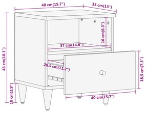 ΚΟΜΟΔΙΝΟ 40 X 33 X 46 ΕΚ. ΑΠΟ ΜΑΣΙΦ ΞΥΛΟ ΜΑΝΓΚΟ 358254