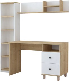 Σύνθεση γραφείου Kontor pakoworld sonoma-λευκό 160x50x162εκ