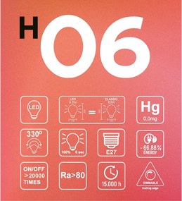 LED Filament Λαμπτήρας H06 Cone 140 Μελί 8,5W E27 Dimmable 2200K