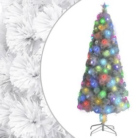 vidaXL Χριστουγεννιάτικο Δέντρο Τεχνητό Λευκό LED/Οπτικές Ίνες 180 εκ.