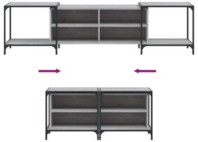 vidaXL Έπιπλο Τηλεόρασης Γκρι Sonoma 203 x 37 x 50 εκ. Επεξεργ. Ξύλο