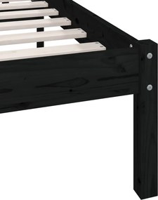 vidaXL Πλαίσιο Κρεβατιού Μαύρο 180x200 εκ. Μασίφ Πεύκο Super King Size