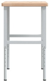 vidaXL Πάγκος Εργασίας Ορθογώνιος 100x60x(73-99,5) εκ Μασίφ Ξύλο Δρυός
