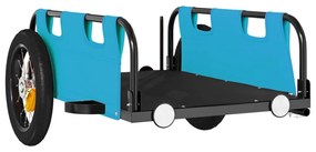 vidaXL Τρέιλερ Ποδηλάτου Μπλε Ύφασμα Oxford/Σίδηρος