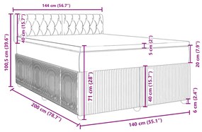 Κρεβάτι Boxspring με Στρώμα Κρεμ 140x200 εκ. Υφασμάτινο - Κρεμ