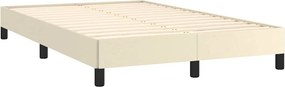 vidaXL Πλαίσιο Κρεβατιού χωρίς στρώμα Κρεμ 120x190 εκ.Συνθ. Δέρμα