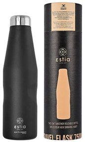Estia Θερμός Παγούρι Travel Flask Save The Aegean 750ml Midnight Black 01-9816