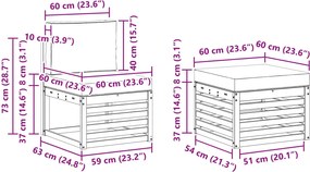 vidaXL Σειρά Καναπέ Εξωτερικού 4 pcs Λευκό και Μπεζ Πολυεστέρας