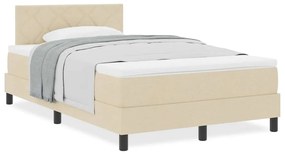vidaXL Κρεβάτι box spring με στρώμα με στρώμα Κρεμ 120 x 200 cm ύφασμα